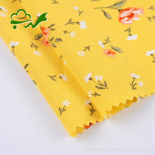 Woven garment printed viscose rayon challis crepe fabric